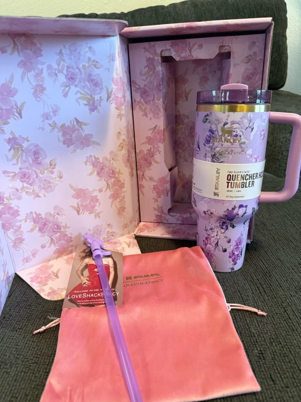 Stanley Floral Quencher Tumbler in Pink and Lavender NOT FOR SALE - Picture 1 of 8